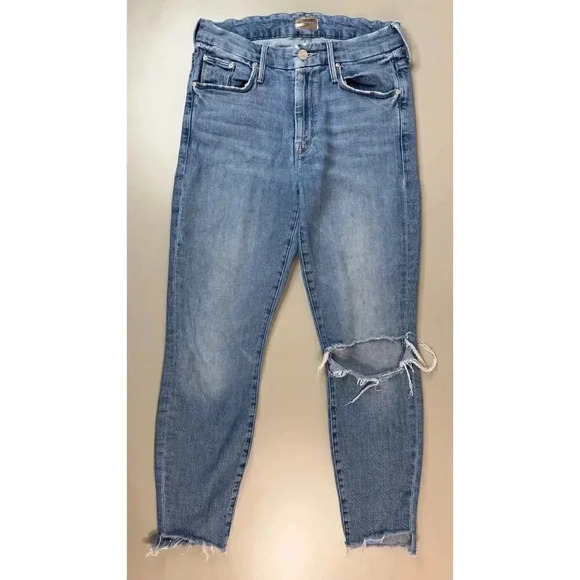 MOTHER The Looker Ankle Step Fray Jeans Exposed Secret Sister Sz 27 Made in USA - Picture 2 of 16